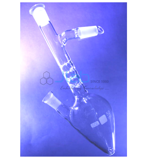 Flasks, Pear Shape, Vigreux with Angled Neck JLab