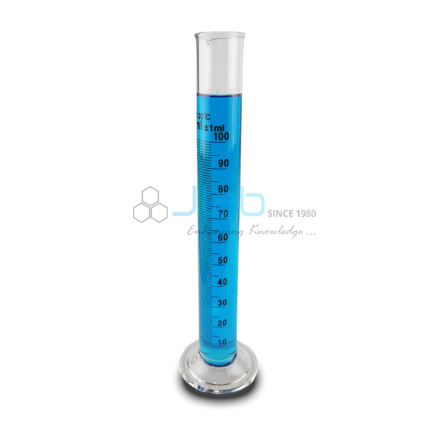 Glass Foot Measuring Cylinders Round Base, Soda Glass Class B JLab