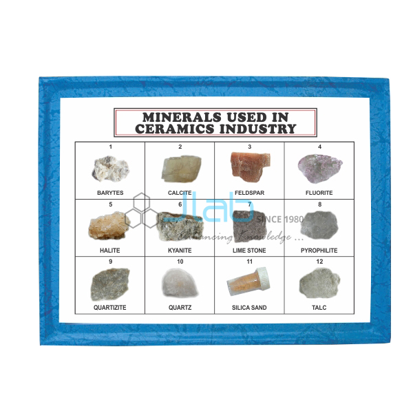 Minerals Collection Used in Ceramics Industry, Set of 10