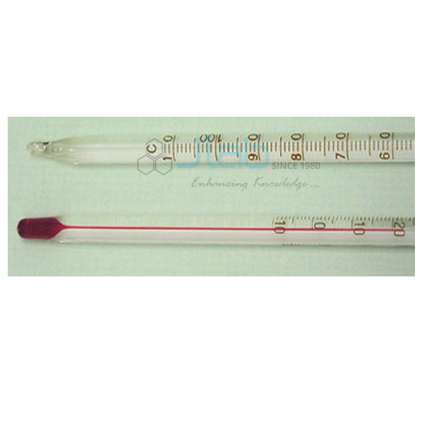 Lab Thermometer Red Alcohol Partial Immersion